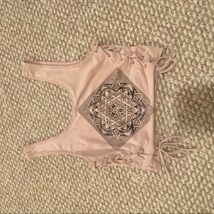 Kendall & Kylie cropped suede top